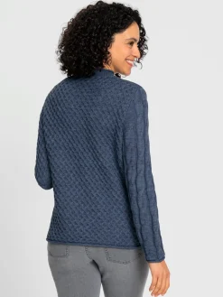 Pulls<Pull à col montant 60% coton