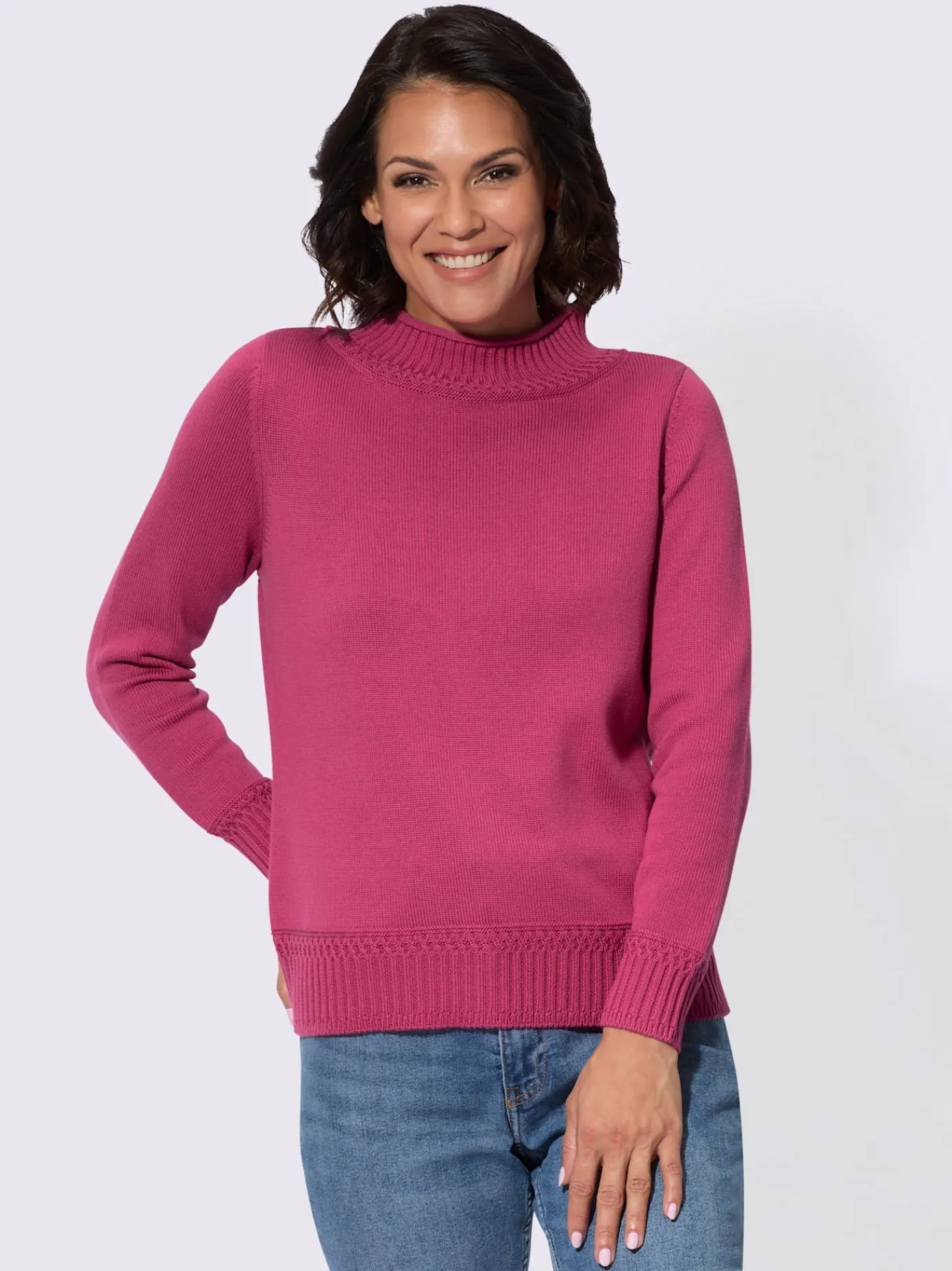 Collection L Pulls<Pull à col montant 50% coton