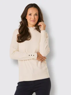 CREATION L PREMIUM Pulls<Pull à col montant brillance soyeuse et mate