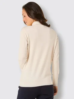 CREATION L PREMIUM Pulls<Pull à col montant brillance soyeuse et mate