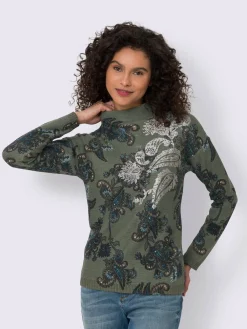 Linea Tesini Pulls<Pull à col montant imprimé floral