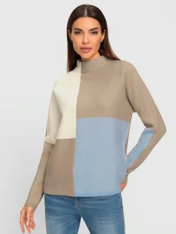 Rick Cardona Pulls<Pull à col montant motif color block tendance