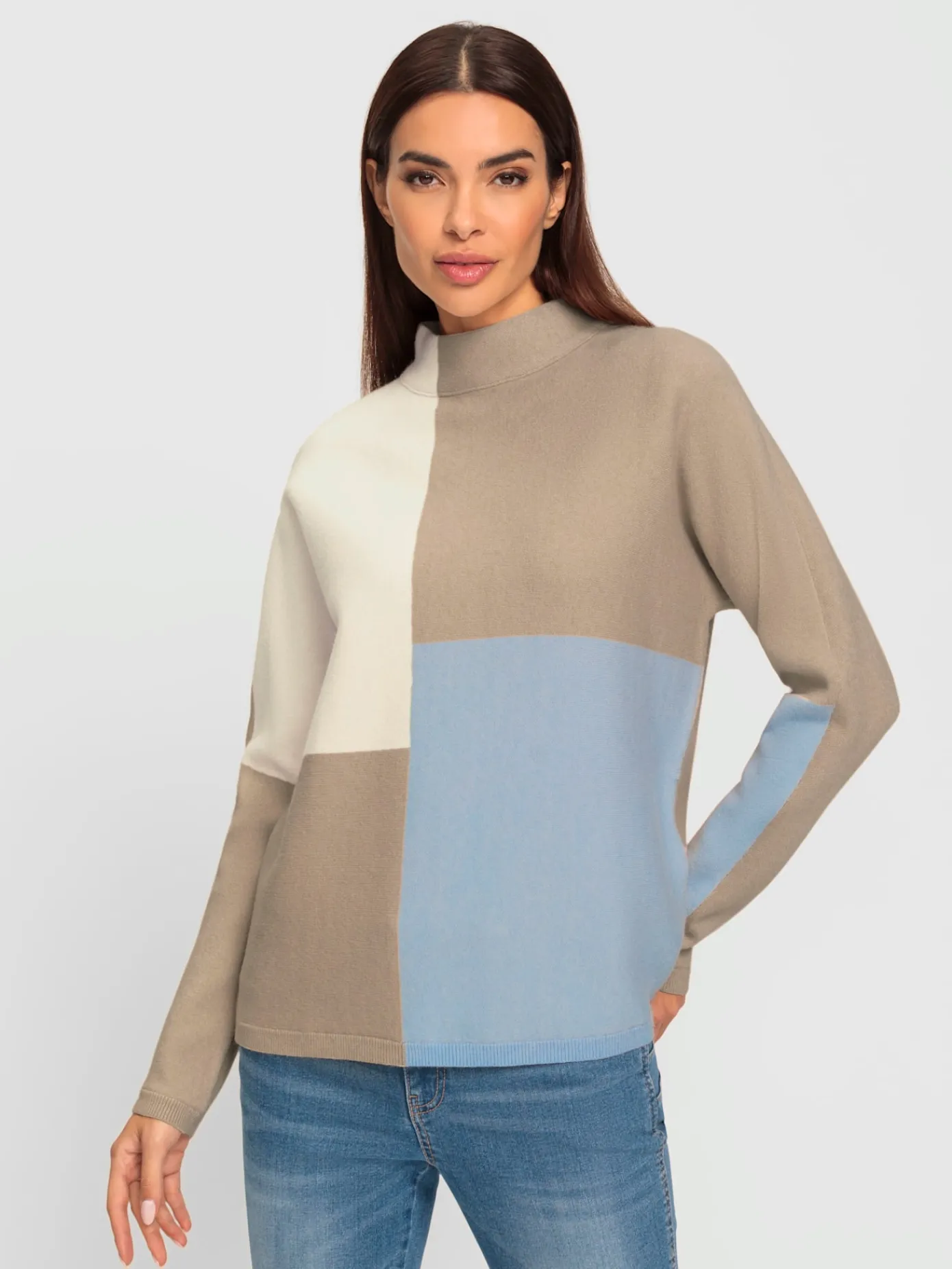 Rick Cardona Pulls<Pull à col montant motif color block tendance