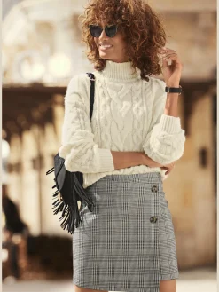 Buffalo Pulls<Pull à col montant motif torsadé tendance devant et aux manches