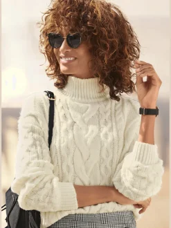 Buffalo Pulls<Pull à col montant motif torsadé tendance devant et aux manches