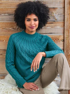 Linea Tesini Pulls<Pull à col montant motif torsadé affinant