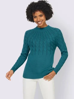 Linea Tesini Pulls<Pull à col montant motif torsadé affinant