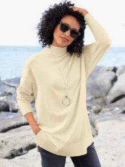 Linea Tesini Pulls<Pull à col montant patte de boutonnage au dos