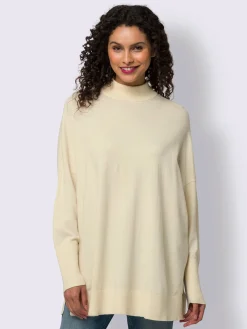 Linea Tesini Pulls<Pull à col montant patte de boutonnage au dos