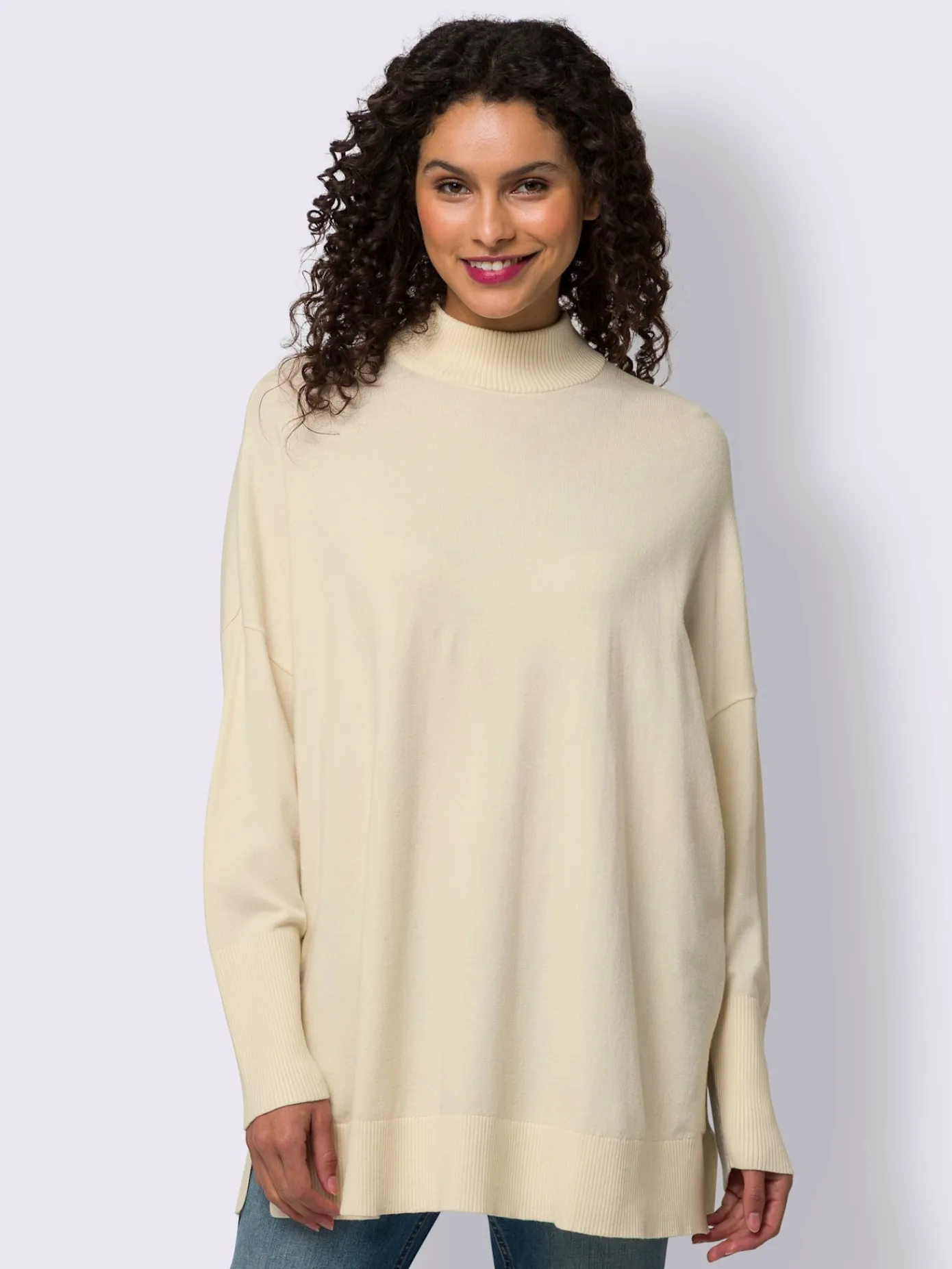 Linea Tesini Pulls<Pull à col montant patte de boutonnage au dos