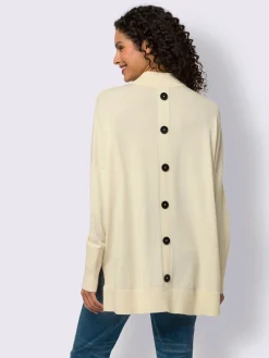 Linea Tesini Pulls<Pull à col montant patte de boutonnage au dos