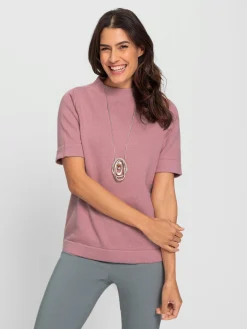 Pulls<Pull à col montant pur coton