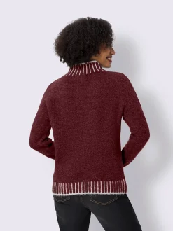 Linea Tesini Pulls<Pull à col montant rayures contrastées