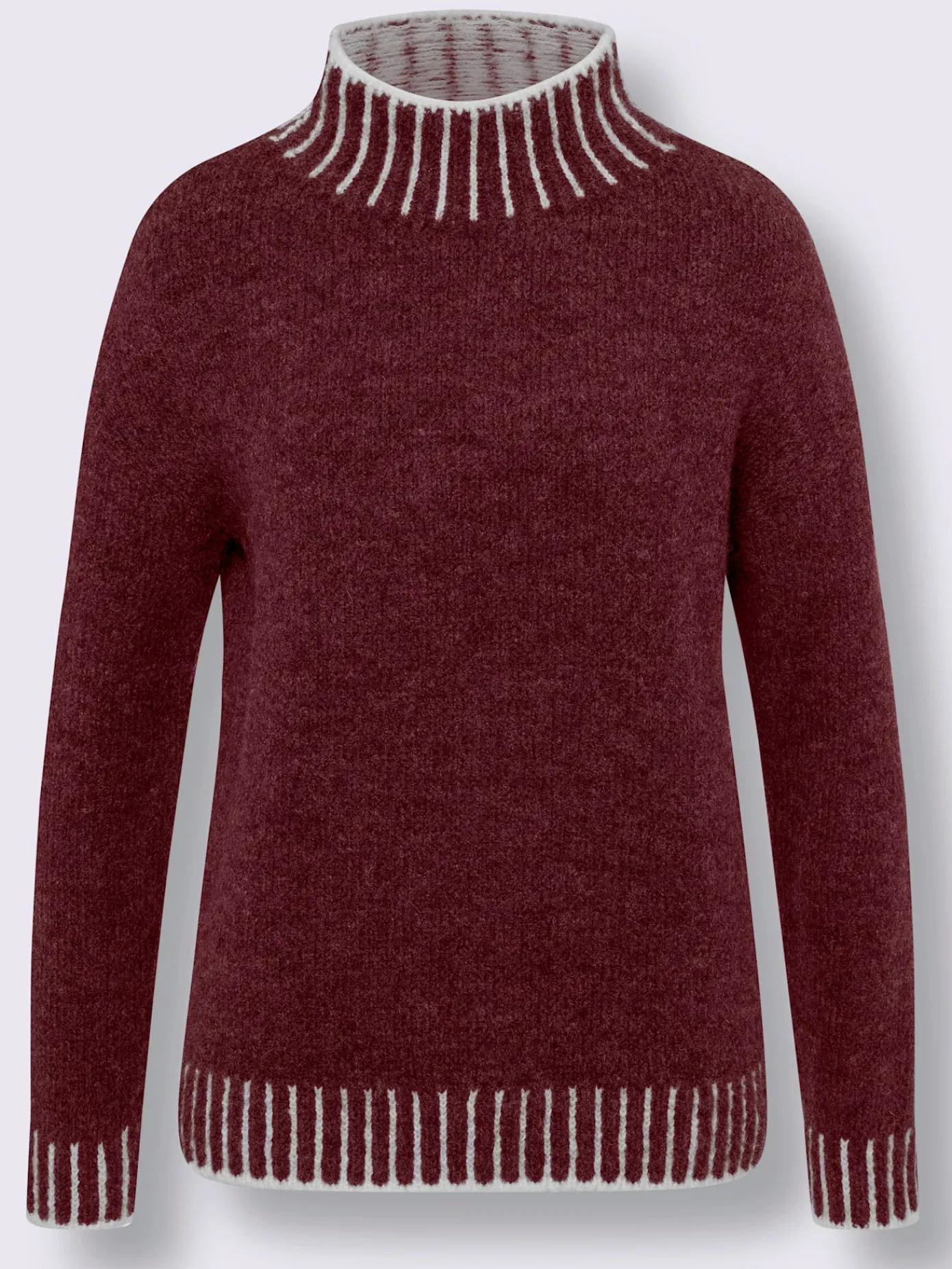 Linea Tesini Pulls<Pull à col montant rayures contrastées