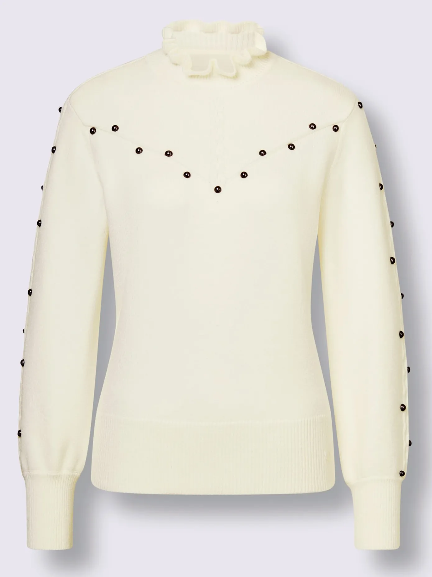 CREATION L PREMIUM Pulls<Pull à col montant superbe mélange de matières