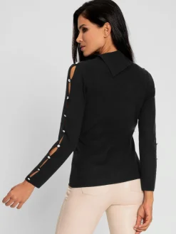 Ashley Brooke Pulls<Pull à col roulé découpes raffinées aux manches