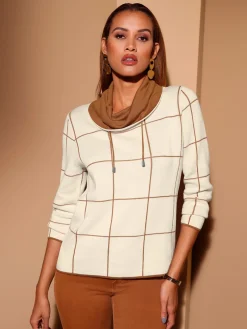 Creation L Pulls<Pull à col roulé motif jacquard