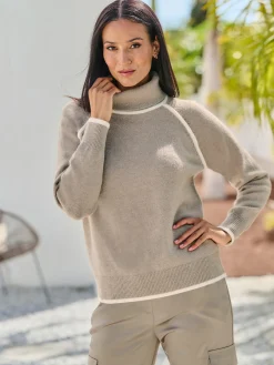 Rick Cardona Pulls<Pull à col roulé passepoils contrastés tendance