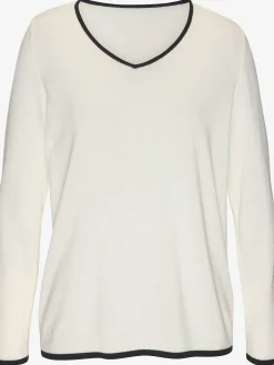 Vivance Pulls<Pull à encolure en v encolure en v avec bord contrasté