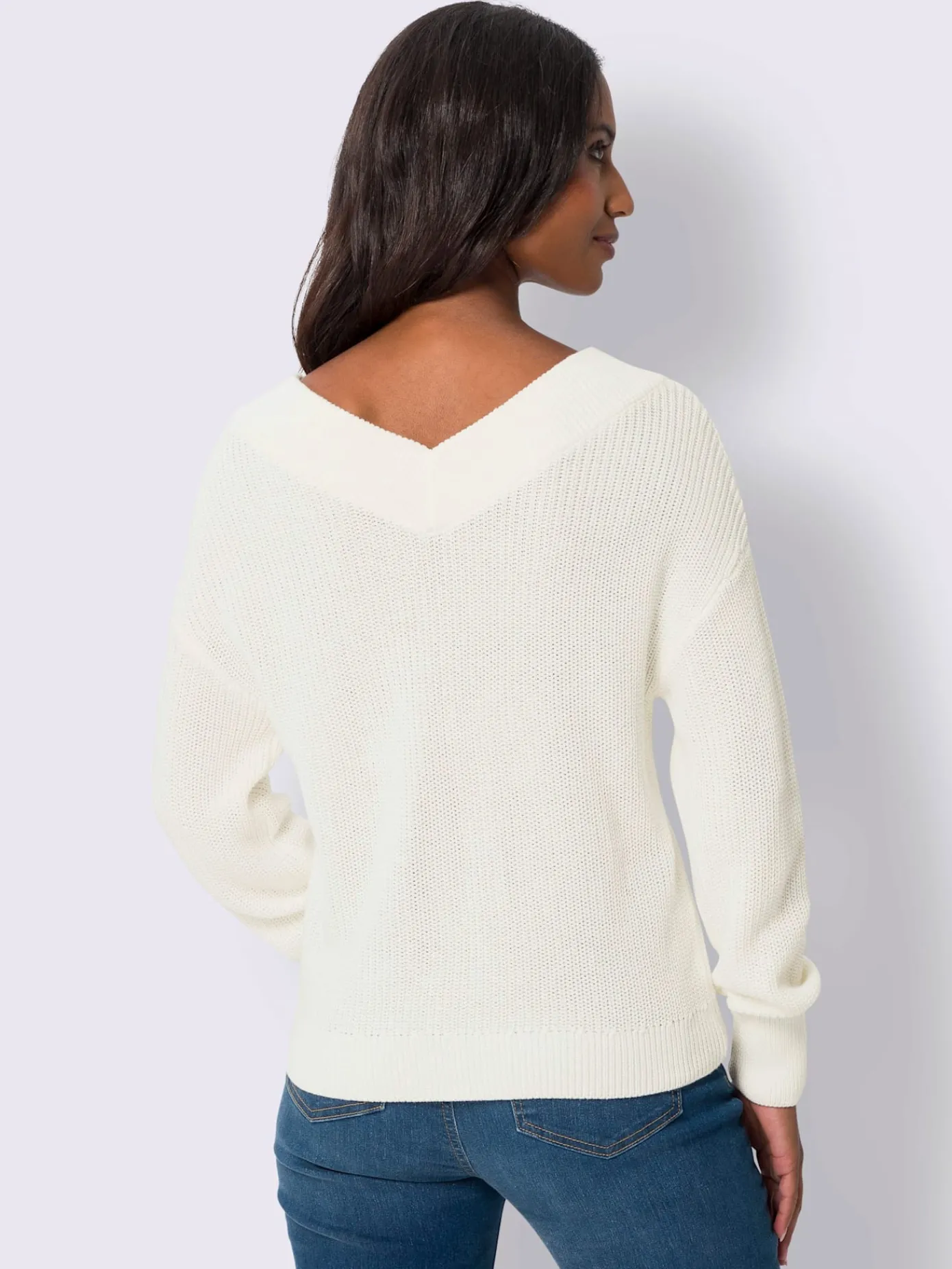 Mandarin Pulls<Pull à encolure en v encolure en v affinante