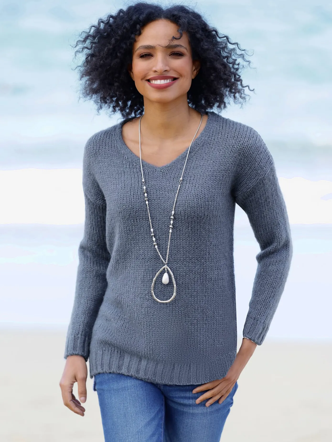 Linea Tesini Pulls<Pull à encolure en v plus long au dos