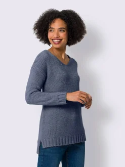 Linea Tesini Pulls<Pull à encolure en v plus long au dos