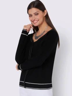 Creation L Pulls<Pull à encolure en v tricot fin et doux