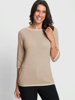 Pulls<Pull à manches 3/4 55% coton