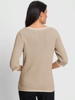 Pulls<Pull à manches 3/4 55% coton