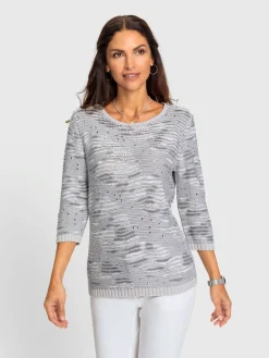 Pulls<Pull à manches 3/4 50% coton