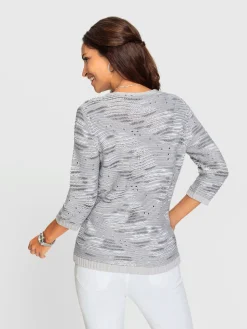 Pulls<Pull à manches 3/4 50% coton