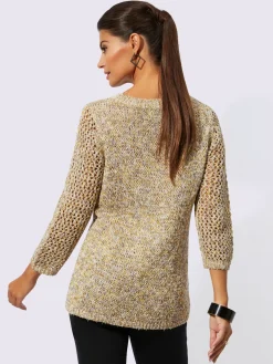 Creation L Pulls<Pull à manches 3/4 joli mélange de fils