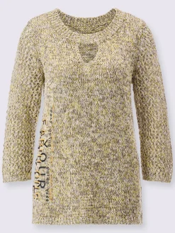 Creation L Pulls<Pull à manches 3/4 joli mélange de fils