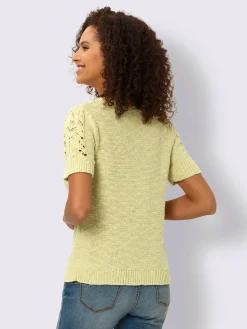 Linea Tesini Pulls<Pull à manches courtes mélange de motifs structurés/ajourés