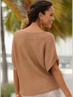 LASCANA Pulls<Pull à manches courtes pull d'été léger