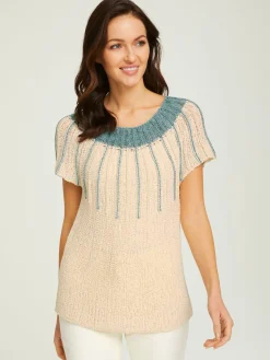 Linea Tesini Pulls<Pull à manches courtes superbe mélange tricoté avec fil fantaisie