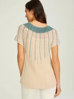 Linea Tesini Pulls<Pull à manches courtes superbe mélange tricoté avec fil fantaisie