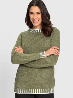 Pulls<Pull à manches longues avec laine