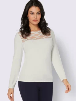 Creation L Pulls<Pull à manches longues encolure en u féminine