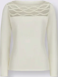 Creation L Pulls<Pull à manches longues encolure en u féminine