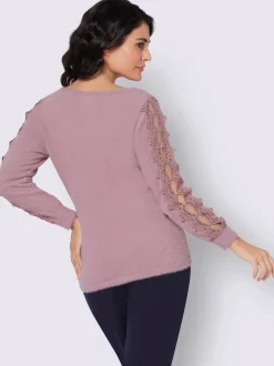 Creation L Pulls<Pull à manches longues fil moelleux à poils longs