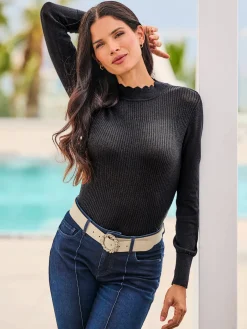 Ashley Brooke Pulls<Pull à manches longues fil fantaisie brillant