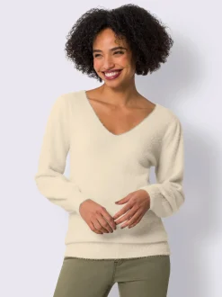 Linea Tesini Pulls<Pull à manches longues fil moelleux à poils longs