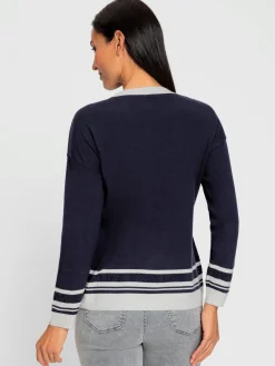 Rick Cardona Pulls<Pull à manches longues inscription avec petites pierres brillantes fantaisie