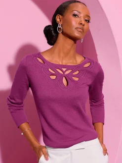 Creation L Pulls<Pull à manches longues jersey fin indéformable