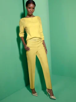 Creation L Pulls<Pull à manches longues jolies pierres brillantes fantaisie