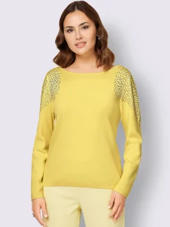 Creation L Pulls<Pull à manches longues jolies pierres brillantes fantaisie