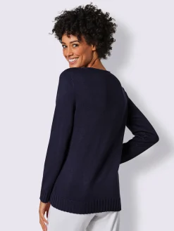 CREATION L PREMIUM Pulls<Pull à manches longues mélange coton et lyocell de qualité