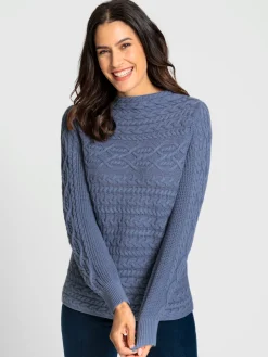 Pulls<Pull à manches longues superbe motif torsadé