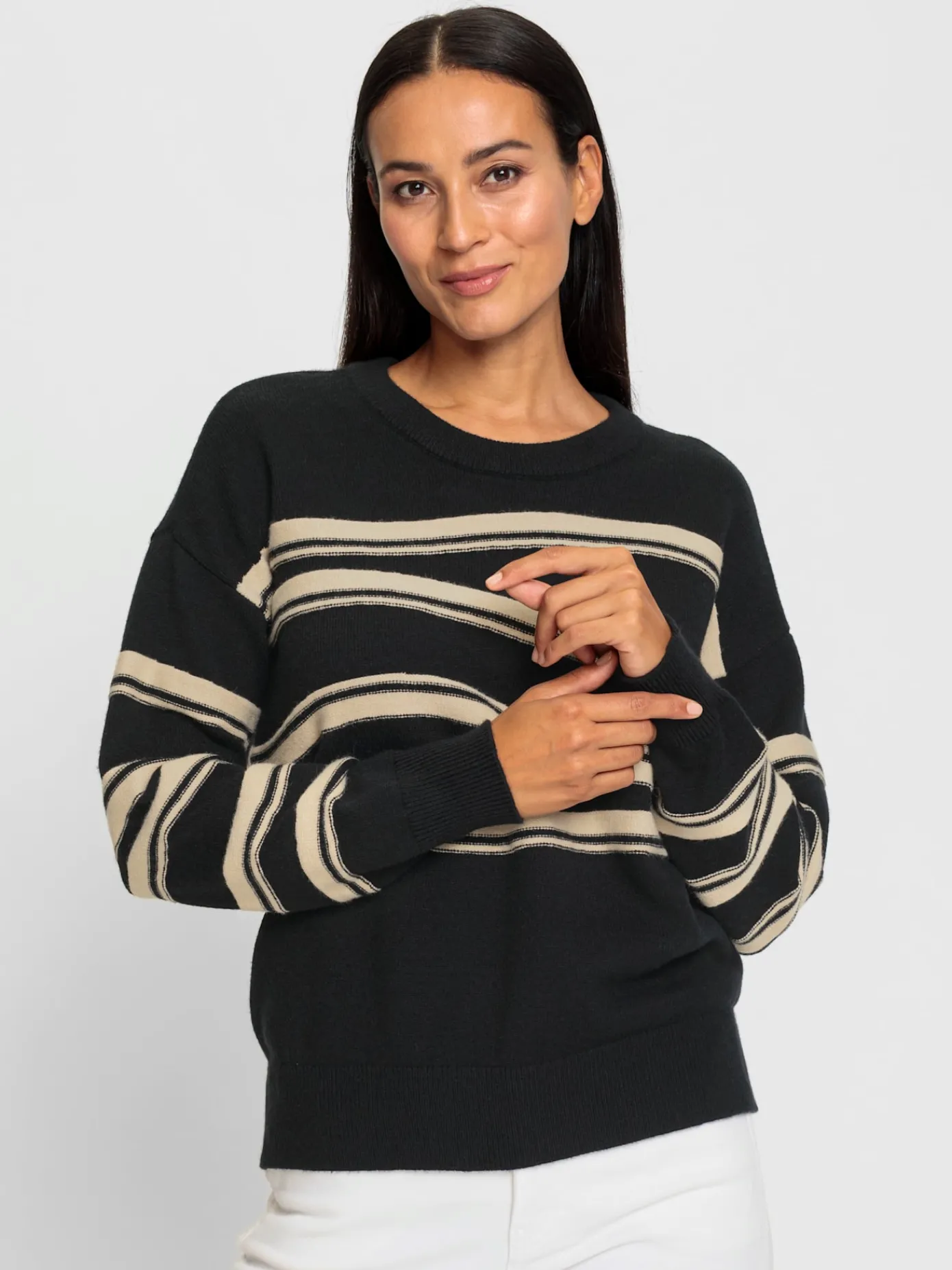 Rick Cardona Pulls<Pull à manches longues superbes rayures